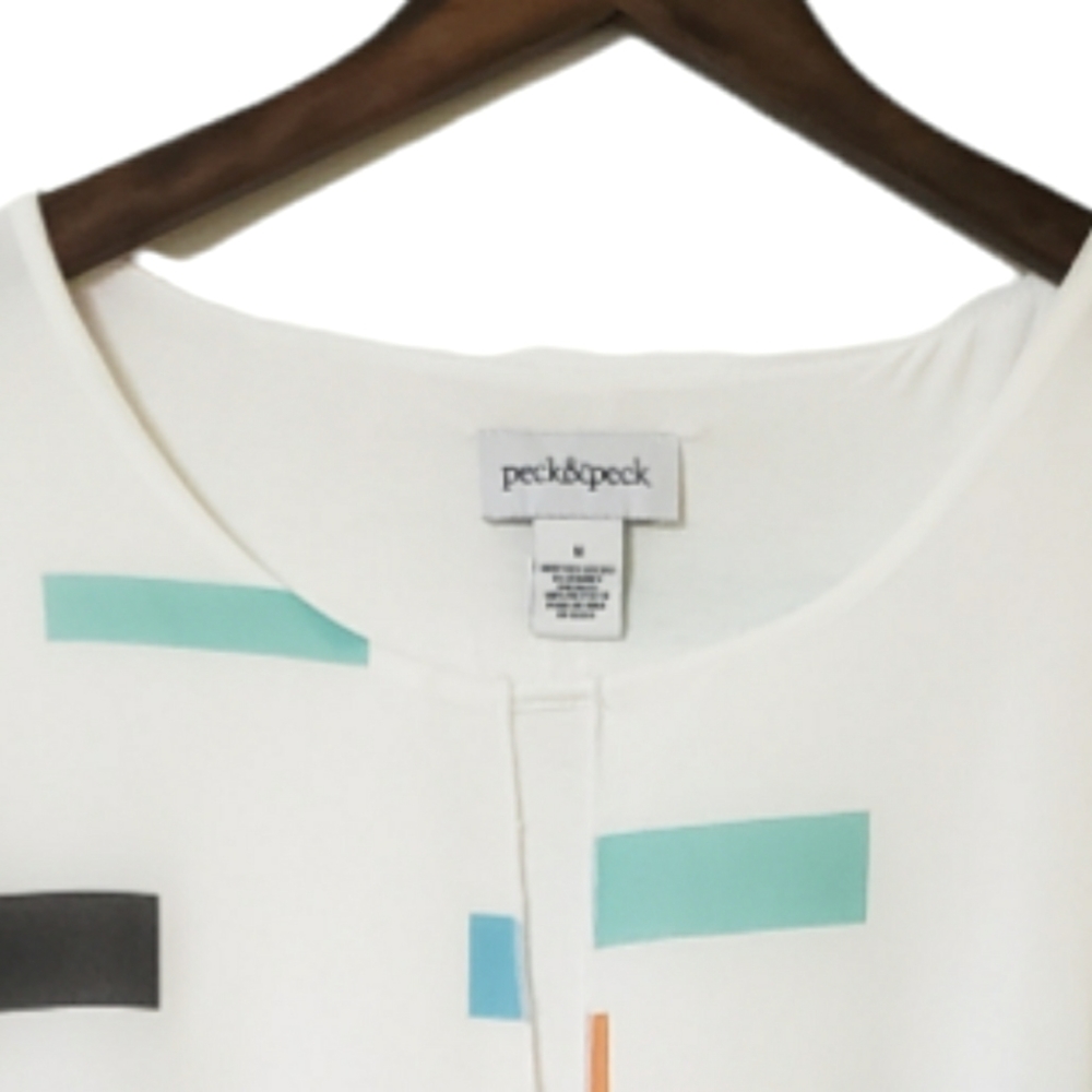 Peck & Peck Pastels Split Front Top Blouse Women's Size Medium - Picture 2 of 7